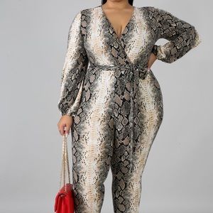Women’s snake skin pattern jumpsuit